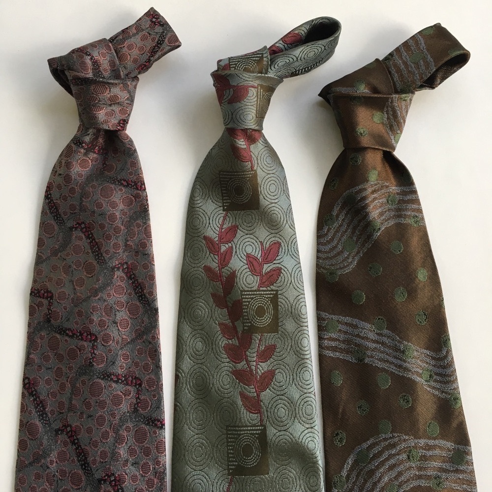 Balmain ties.  Vintage Group of 3 silk texture.